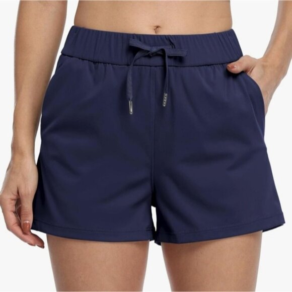 WILLIT | Women's Dark Navy 2.5" Lightweight Athletic Drawstring Shorts - Picture 2 of 8